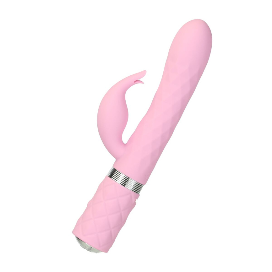 Розкішний кролик з ротацією та вібрацією Pillow Talk Lively Pink, кристал Сваровскі фото 1