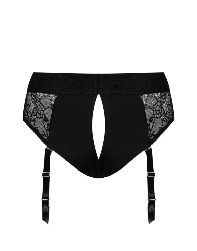 Кружевные трусы для страпона с подвязками для чулок Strap-On-Me DIVA HARNESS - S фото 4