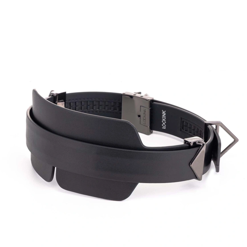 Маска на глаза LOCKINK Blindfold Kit, черная, натуральная кожа, регулируемый объем фото 4