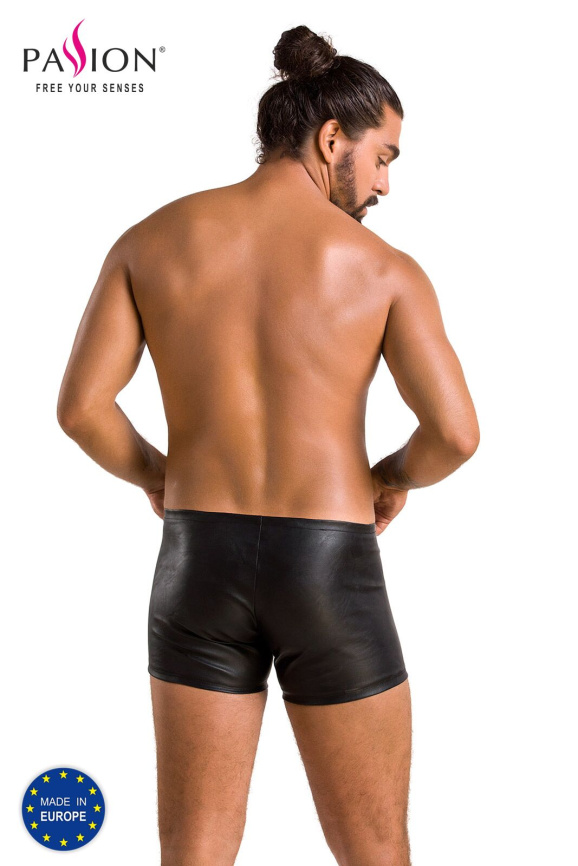 Чоловічі шкіряні боксери з блискавками Passion 049 SHORT MATT XXL/XXXL Black фото 6