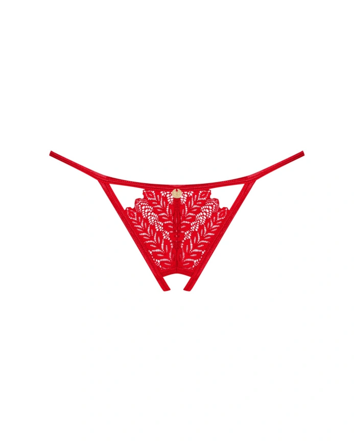 Трусики с доступом Obsessive Ingridia crotchless thong XL/2XL, красные фото 3