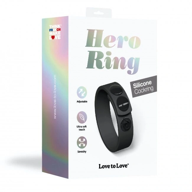 Регулируемое эрекционное кольцо на кнопках Love To Love HERO RING - BLACK ONYX фото 7