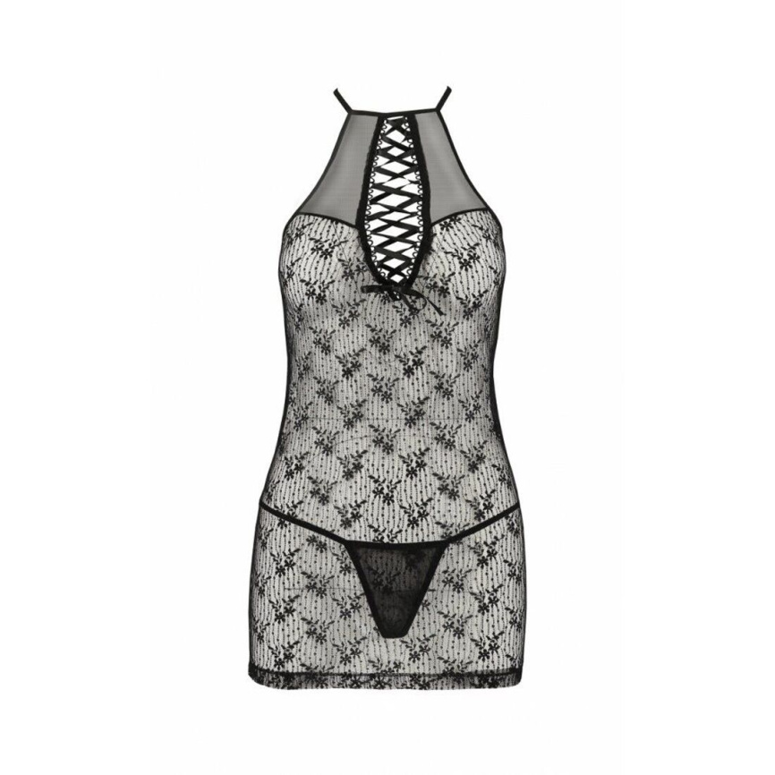 Напівпрозора сорочка Passion AZALIA CHEMISE XXL/XXXL, black фото 5