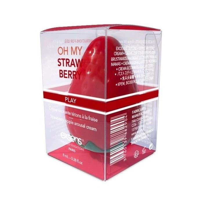 Возбуждающий крем для сосков EXSENS Oh My Strawberry (8 мл) с жожоба и маслом ши, съедобный фото 1