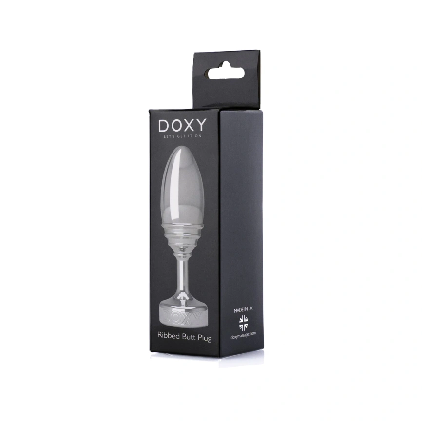 Металлическая анальная пробка DOXY Butt Plug RIBBED, ребристая, диаметр 3,3 см фото 5