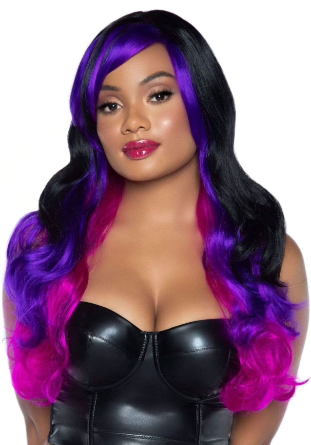 Leg Avenue Allure Multi Color Wig Black/Purple фото 1