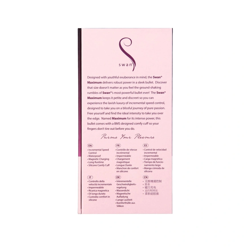 Вибропуля Swan Maximum + Comfy Cuff Pink, супермощная, разная интенсивность, силиконовая манжета фото 10