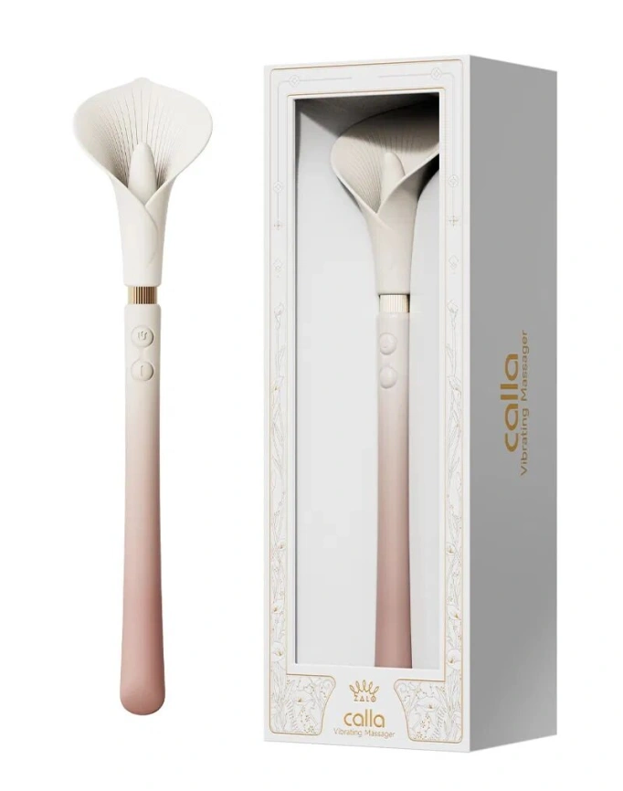 Роскошный вибромассажер Zalo – Calla Blossom Pink, двусторонний, 2 мотора фото 8
