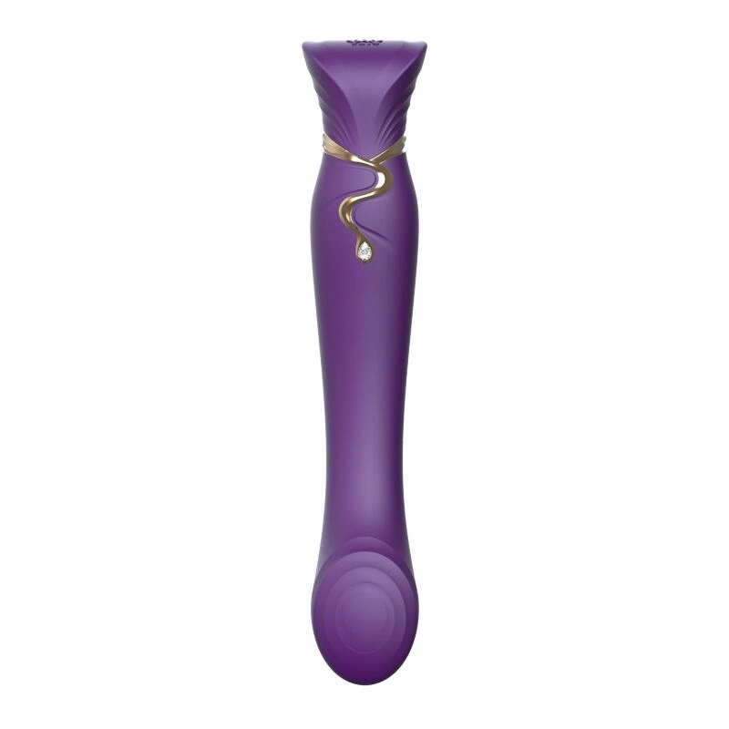 Смартвибратор 3в1 Zalo — Queen Set Twilight Purple, пульсирующая жемчужина и вакуум, кристалл Swarovski фото 3
