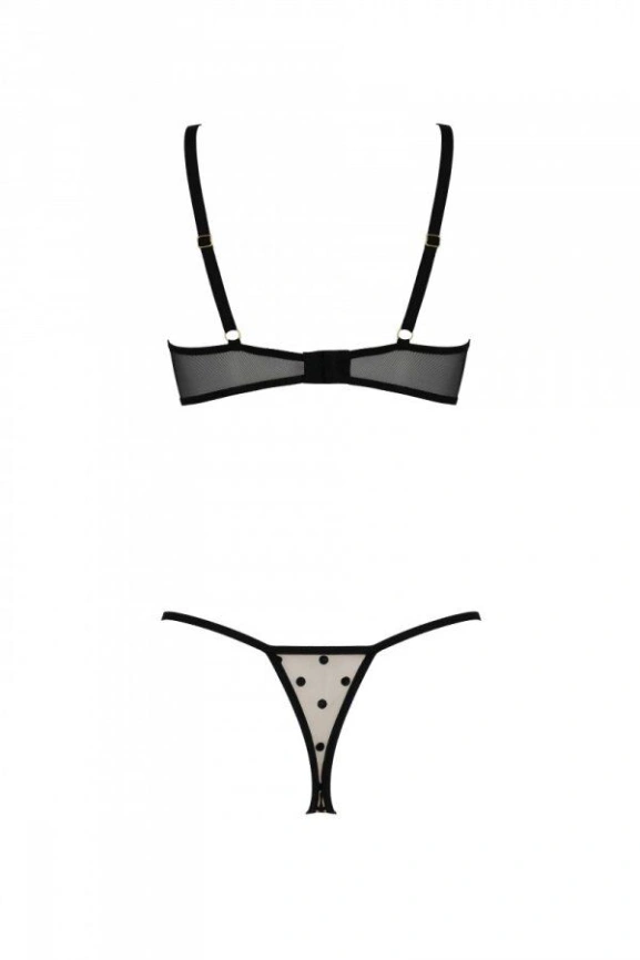 Эротический комплект Passion MARINA SET WITH OPEN BRA, XXL/XXXL, beige, открытые чашки фото 4