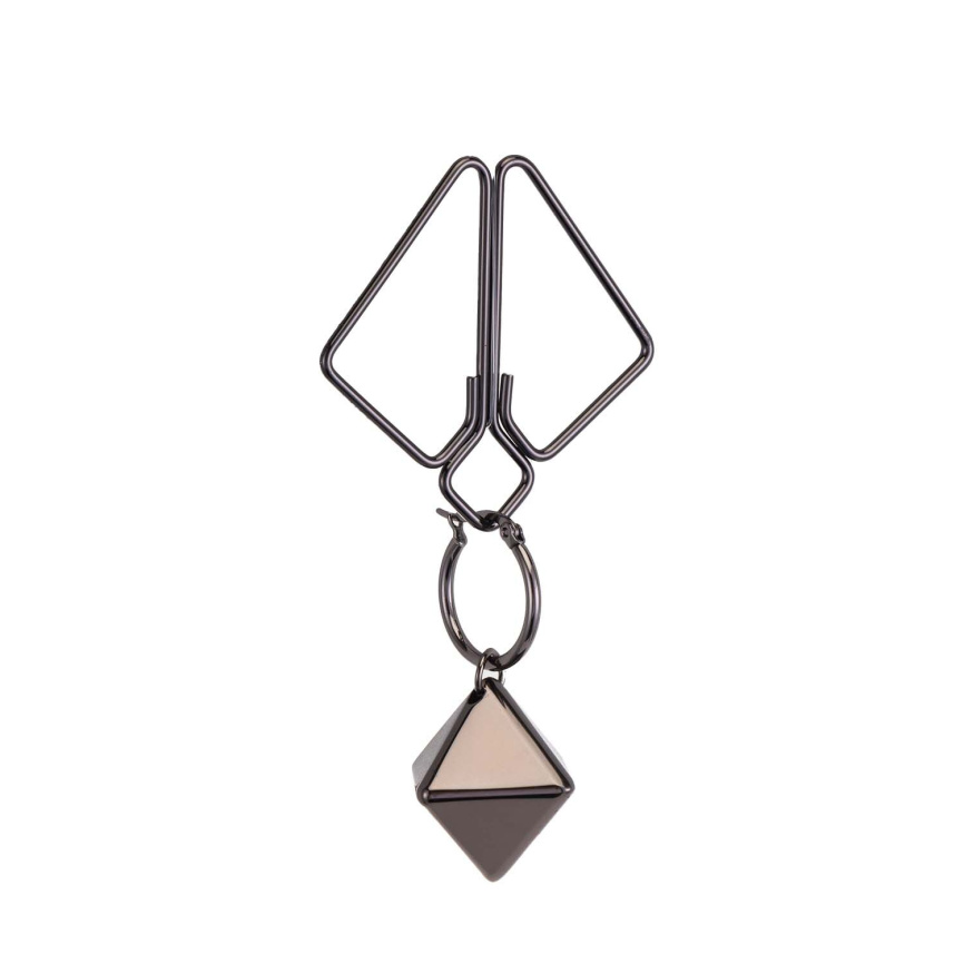Затискачі для сосків з важкою підвіскою LOCKINK Nipple Clamps with Heavy Pendant, сріблясті фото 3