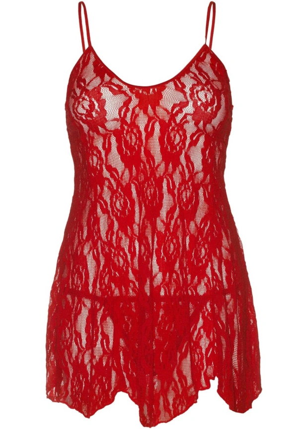 Сорочка беби-долл Leg Avenue Rose Lace Flair Chemise Red, One Size	 фото 3