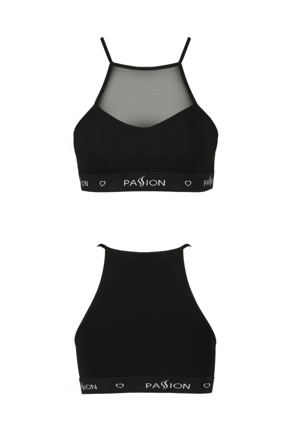 Спортивный топ с прозрачной вставкой Passion PS006 TOP S, black фото 4