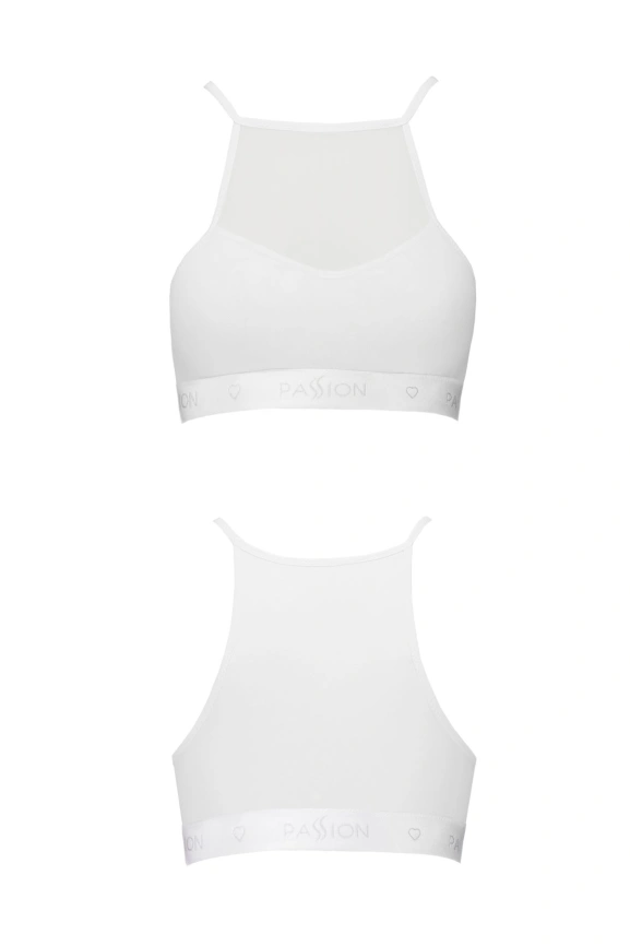 Спортивный топ с прозрачной вставкой Passion PS006 TOP S, white фото 4