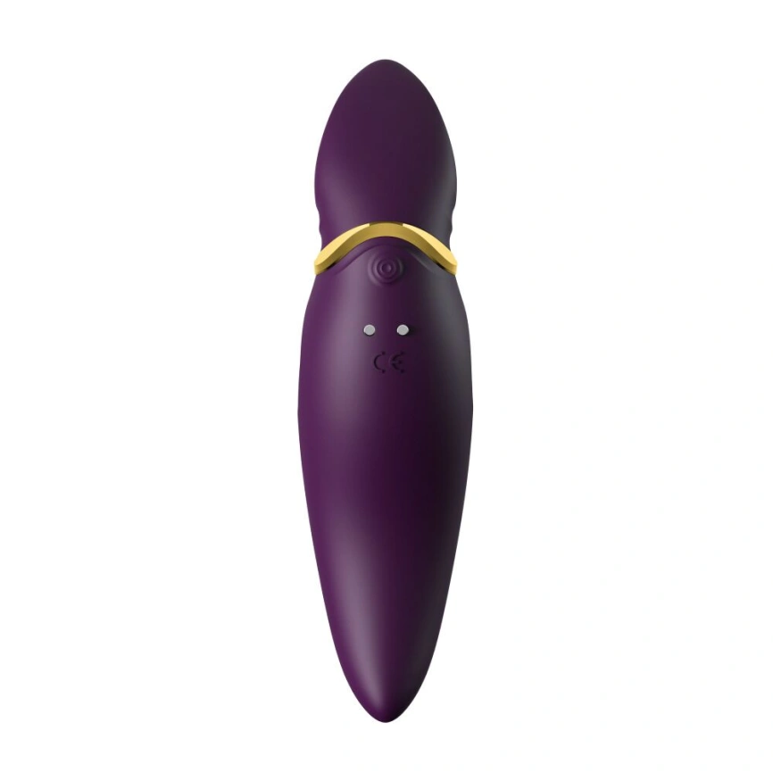 Вибратор 2в1 с язычком Zalo — Hero Twilight Purple, кристалл Swarovski фото 5