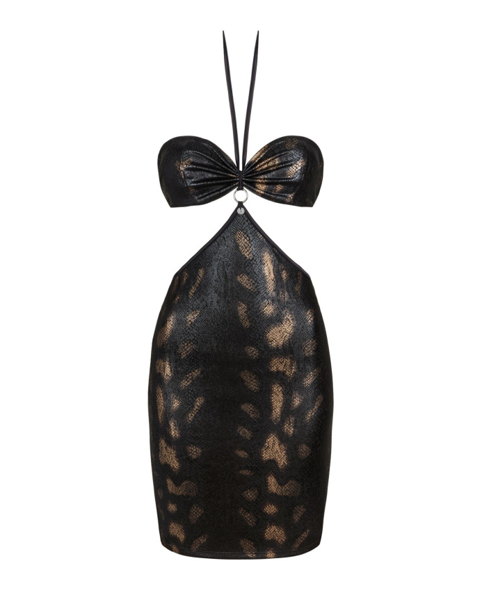 Сукня під зміїну шкіру Obsessive Vivianty dress M/L, чорна фото 5