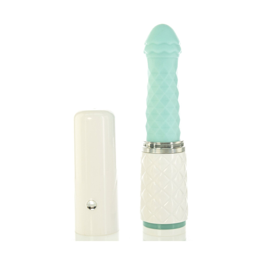 Розкішний вібратор-пульсатор Pillow Talk з присоскою - Feisty Thrusting Vibrator Teal фото 1
