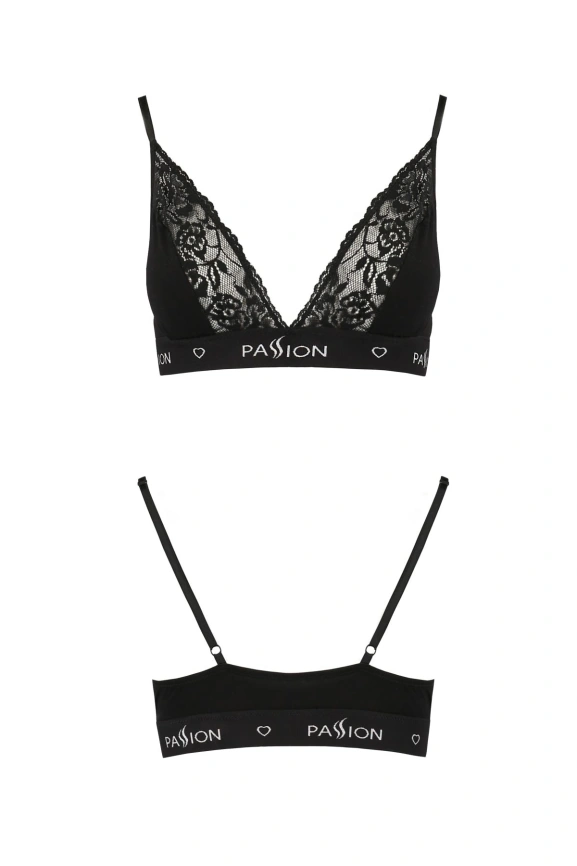 Эластичный топ с кружевом Passion PS001 TOP XL, black фото 4