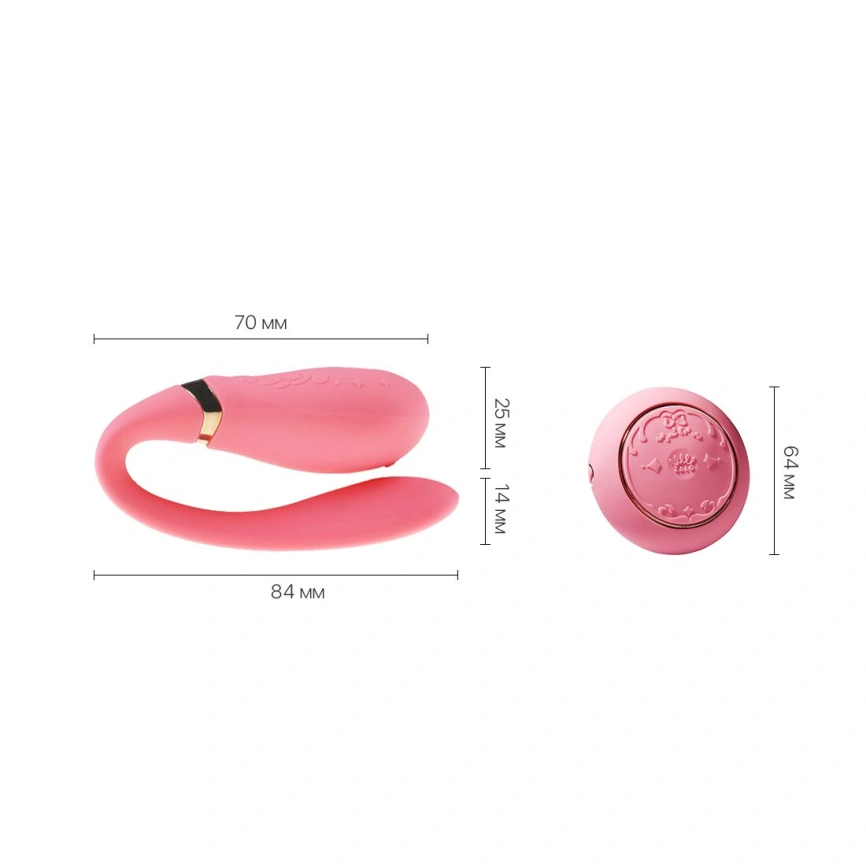 Смартвибратор для пар Zalo — Fanfan set Rouge Pink, пульт ДУ фото 10