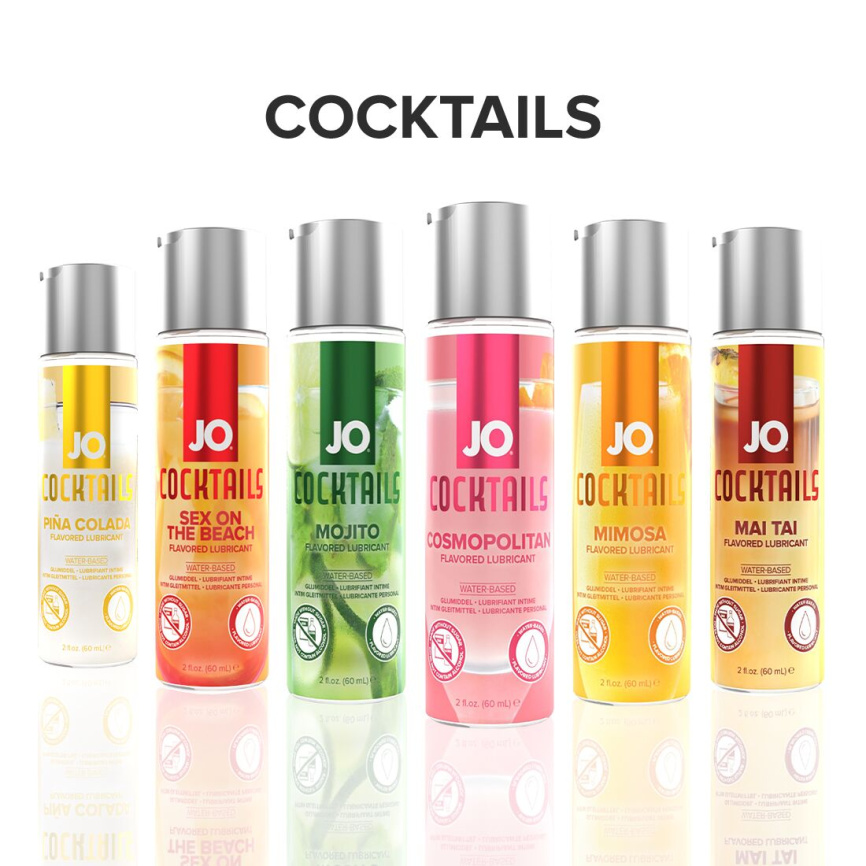 Лубрикант на водній основі JO Cocktails — Cosmopolitan без цукру, рослинний гліцерин (60 мл) фото 6