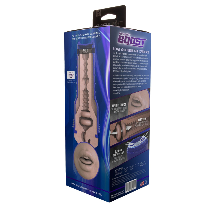 Мастурбатор-ротик Fleshlight Boost Blow Light Medium Flesh, плаваючі кільця Turbo Tech фото 6