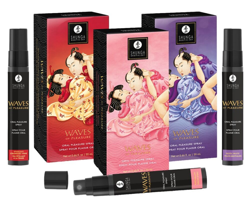 Спрей для посилення слиновиділення Shunga Waves of Pleasure Strawberry Sparkling Wine фото 6