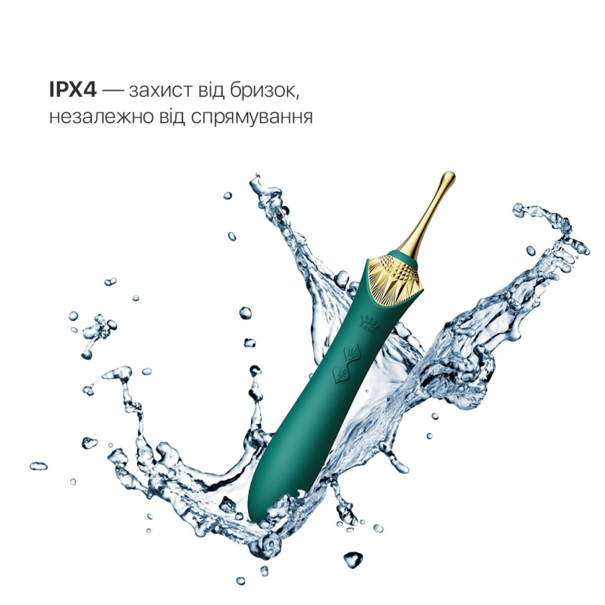 Вагинально-клиторальный вибратор Zalo — Bess Turquoise Green, многофункциональный с насадками фото 13