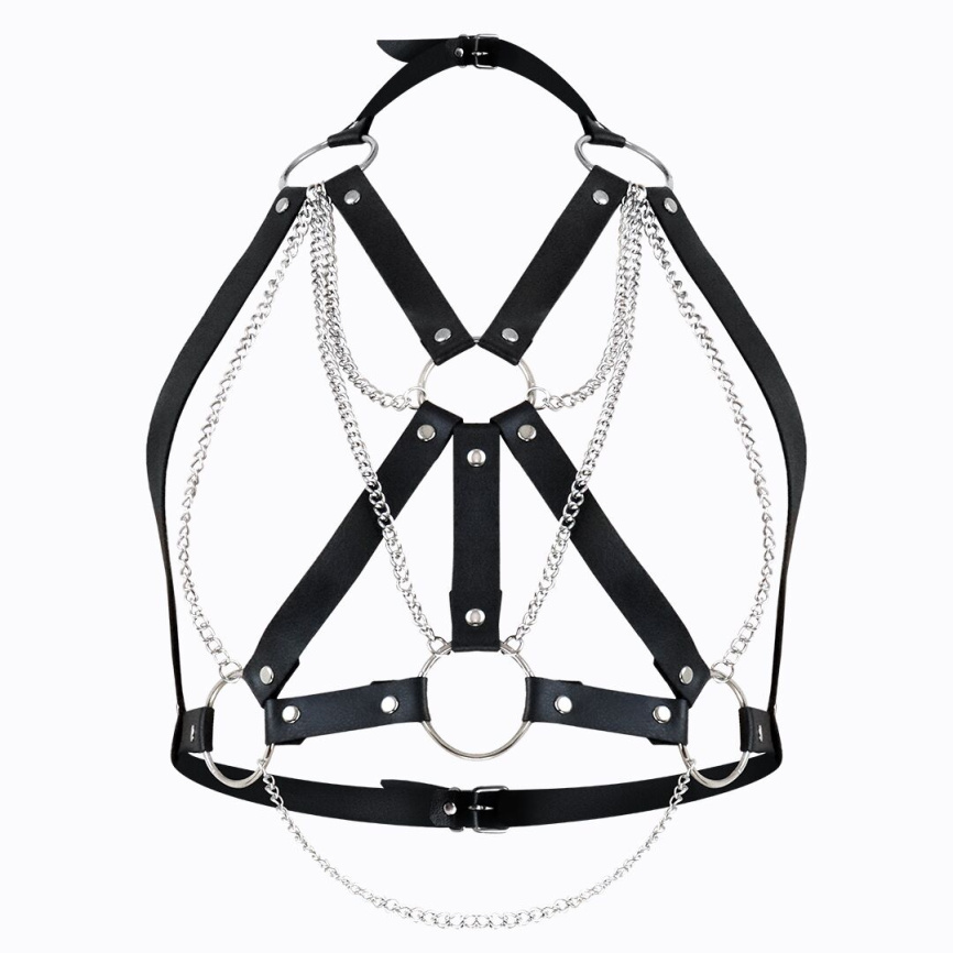 Портупея жіноча Art of Sex - Aiden Leather harness, Чорна XS-M фото 1