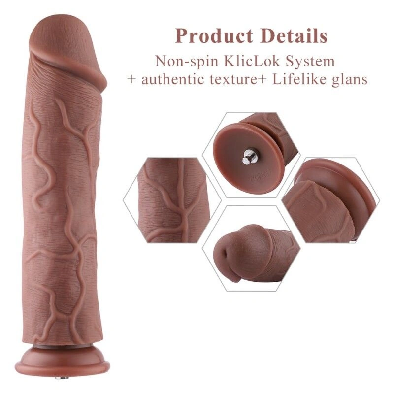 Силиконовый фаллоимитатор для секс-машин Hismith 11″ Silicone Dildo, система KlicLok фото 2