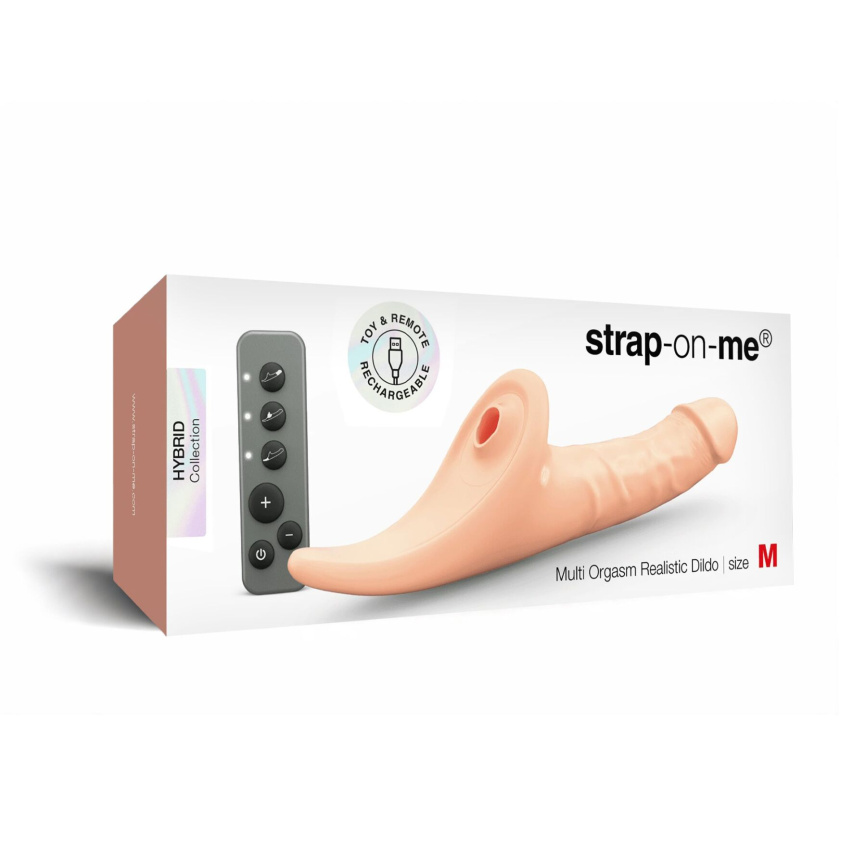 Вібронасадка для страпону з вакуумною стимуляцією Strap-On-Me Multi Orgasm Realistic Dildo M Vanilla фото 7