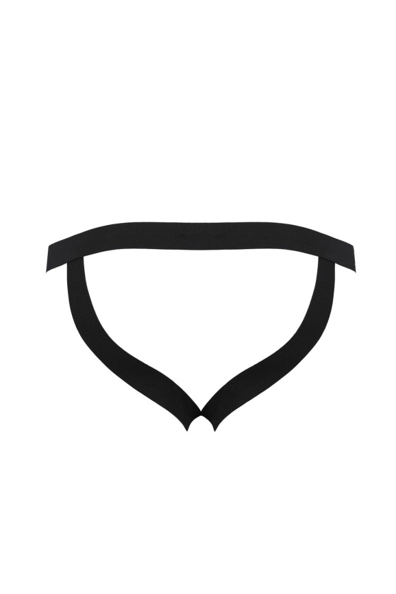 Чоловічі сліпи на шнурівці Passion 044 SLIP BEN S/M Black, екошкіра, люверси фото 4