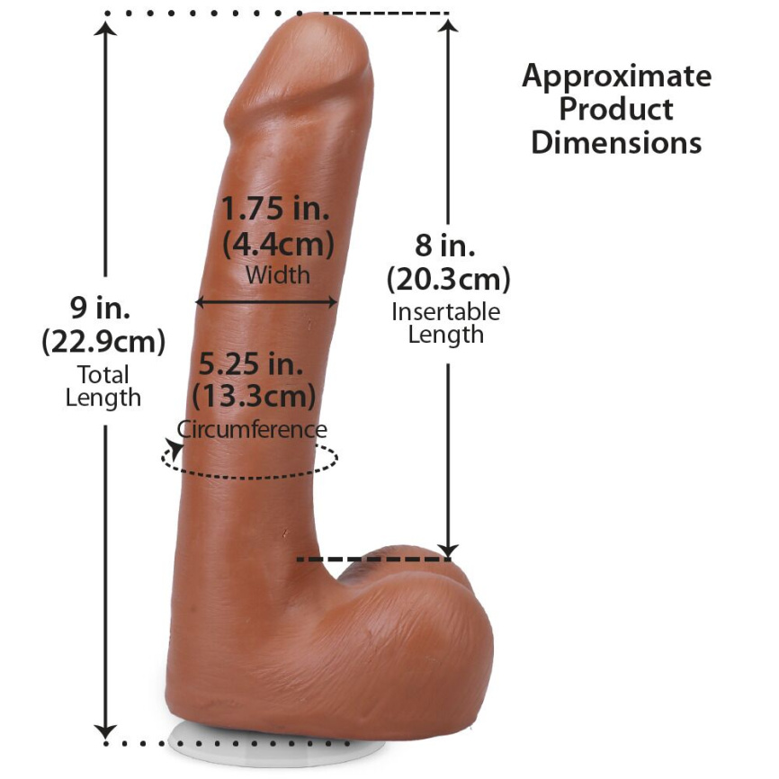 Фалоімітатор Doc Johnson The Realistic Cock ULTRASKYN - 9 Inch with Balls Caramel фото 5