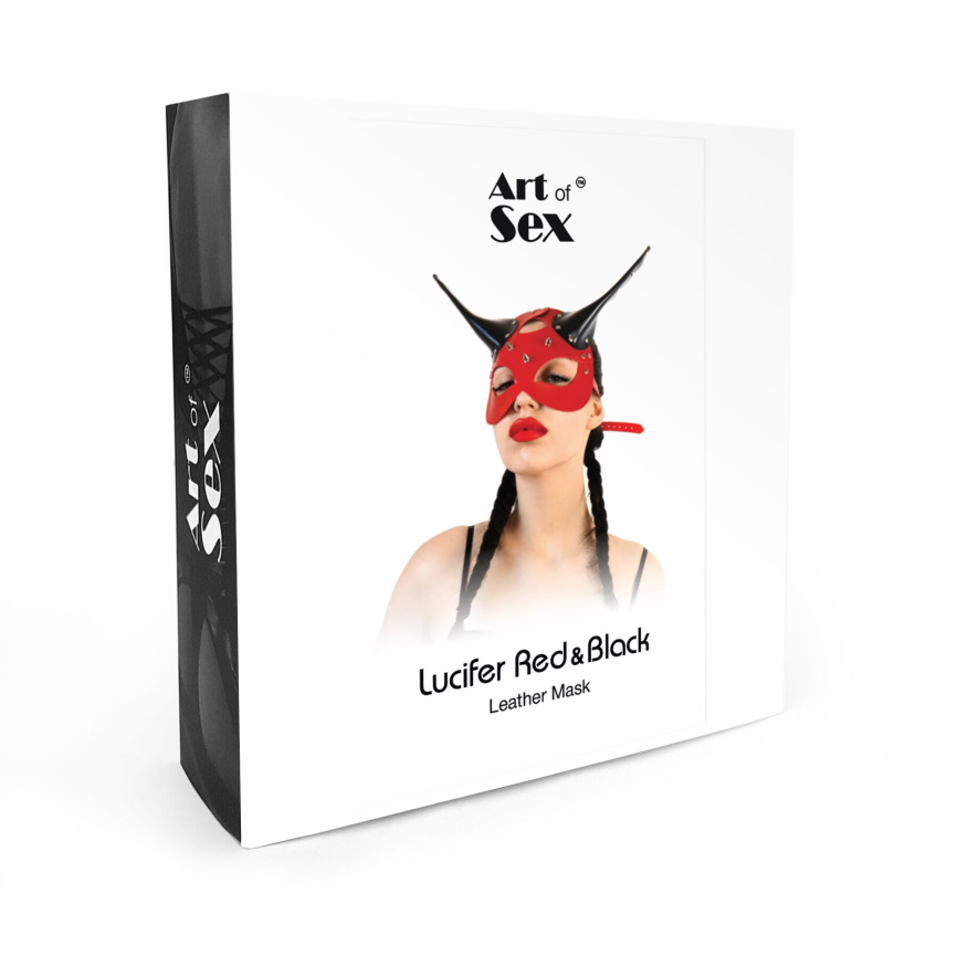 Шкіряна маска Art of Sex - Lucifer Red&Black фото 4