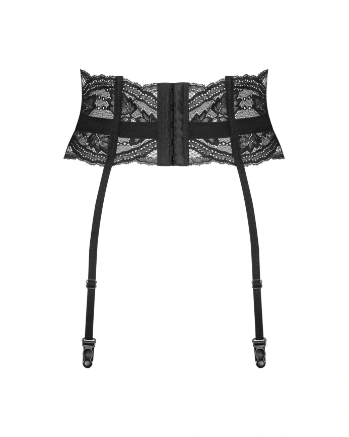 Пояс для чулок Obsessive Nutris garter belt, XS/S, кружевной, с длинными пажами фото 2