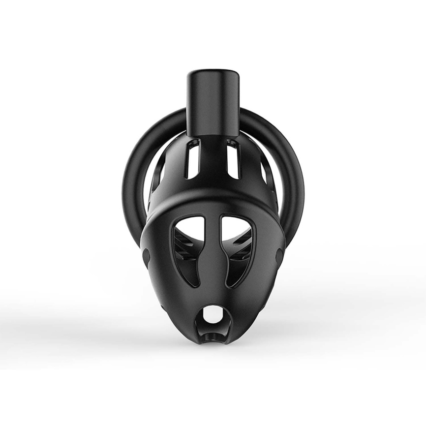 Клітка для пеніса LOCKINK SEVANDA Naja-Cobra Chastity Cage, чорна, 3 кільця різних розмірів фото 3