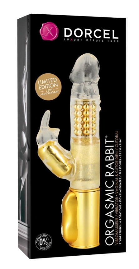 Вибратор-кролик Dorcel Orgasmic Rabbit Gold с жемчужным массажем фото 2