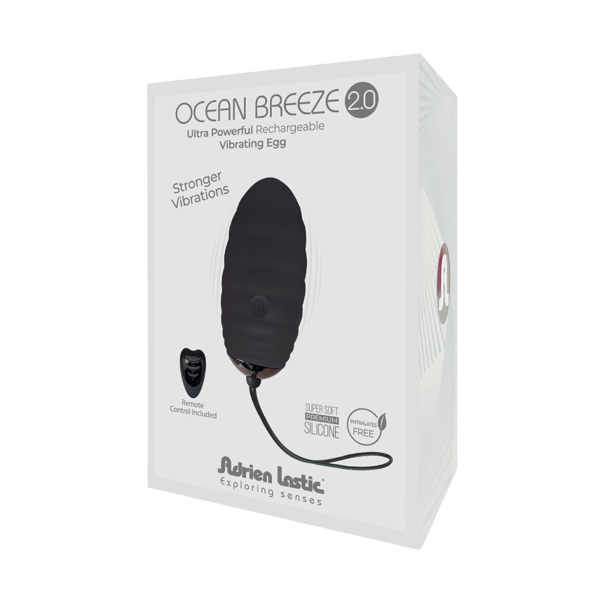 Віброяйце Adrien Lastic Ocean Breeze 2.0 Black, пульт ДК, дуже потужний мотор, 10 віброрежимів фото 4
