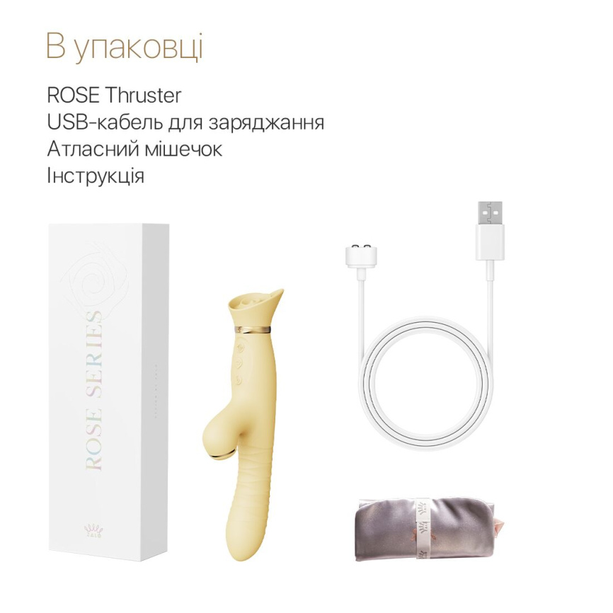 Пульсатор-вібратор із вакуумною стимуляцією клітора Zalo - ROSE Thruster Lemon Yellow фото 7