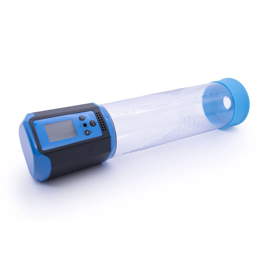 Автоматическая вакуумная помпа Men Powerup Passion Pump Blue, LED-табло, перезаряжаемая, 8 режимов фото 2