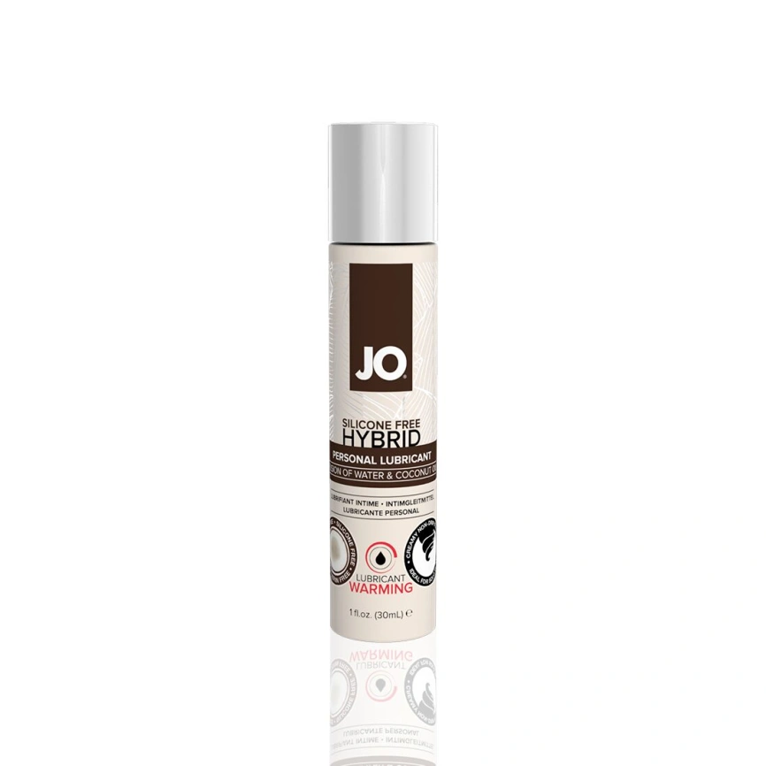 Разогревающая смазка-крем с кокосовым маслом JO Coconut Hybrid WARMING (30 мл) белая фото 1