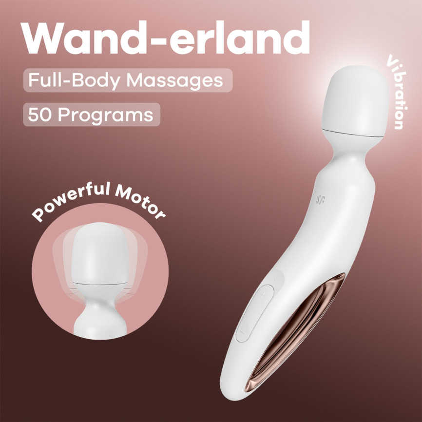 Вібромасажер Satisfyer Wand-erland (White/Rosegold) (м'ята упаковка!!!) фото 7