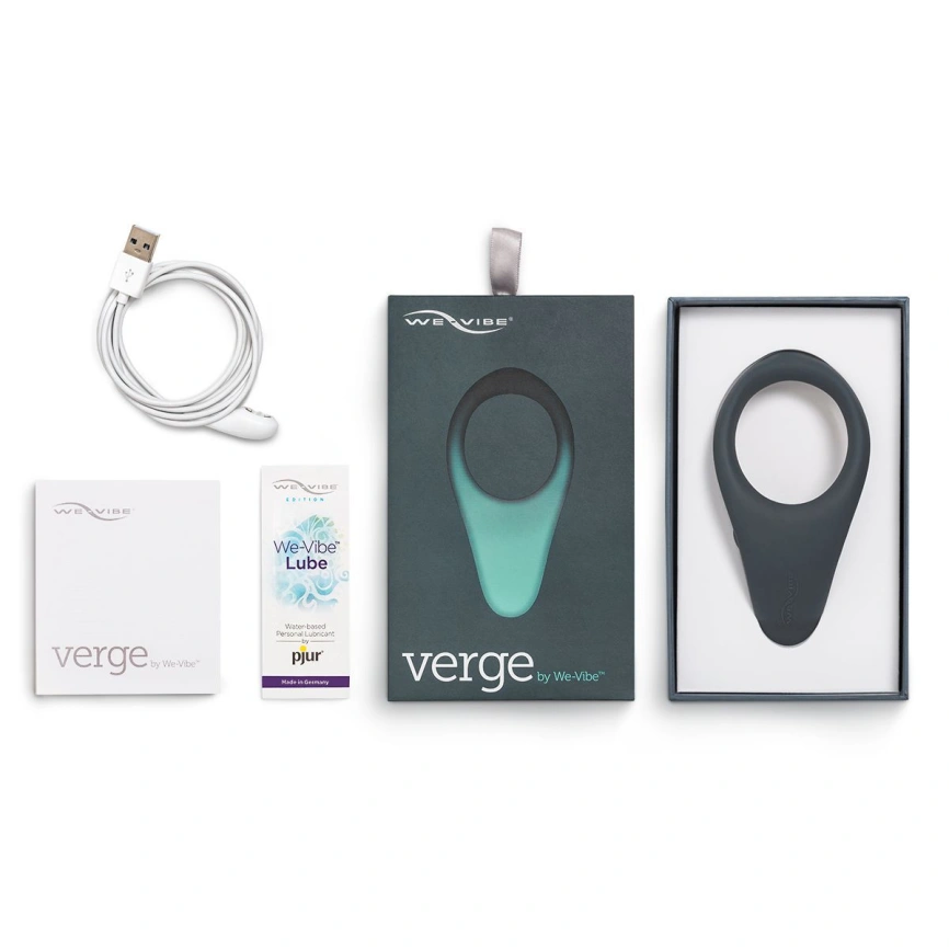 Смарт-виброкольцо под одежду VERGE BY WE-VIBE SLATE, охватывает пенис и мошонку, 10 режимов фото 12