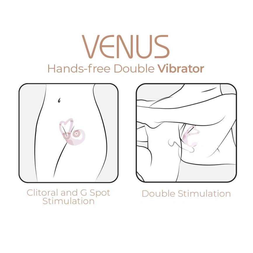 Смарт-вибратор для пар Adrien Lastic Venus + APP, двойной, можно носить под одеждой, 10 режимов фото 8