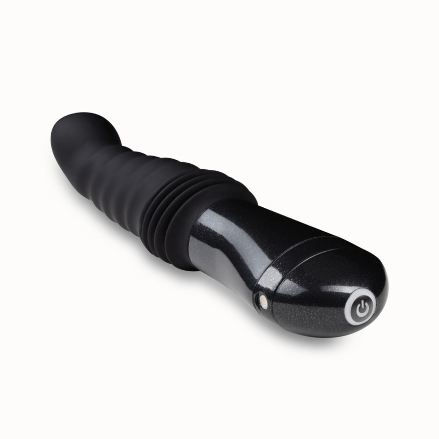 Пульсатор Blush Temptasia – Lazarus Thrusting Dildo – Black, ребристий стовбур, 3 швидкості фото 6