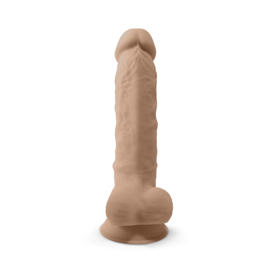 Фалоімітатор SilexD Vetus Flesh (MODEL 1 size 8in), двошаровий, силікон + Silexpan, діаметр 4,2см фото 6
