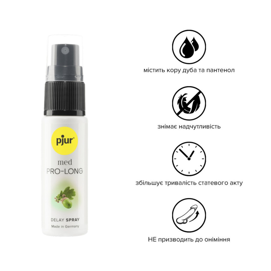 Спрей-пролонгатор pjur med Pro-long Spray 20 мл, з екстрактом дубової кори та пантенолом фото 5