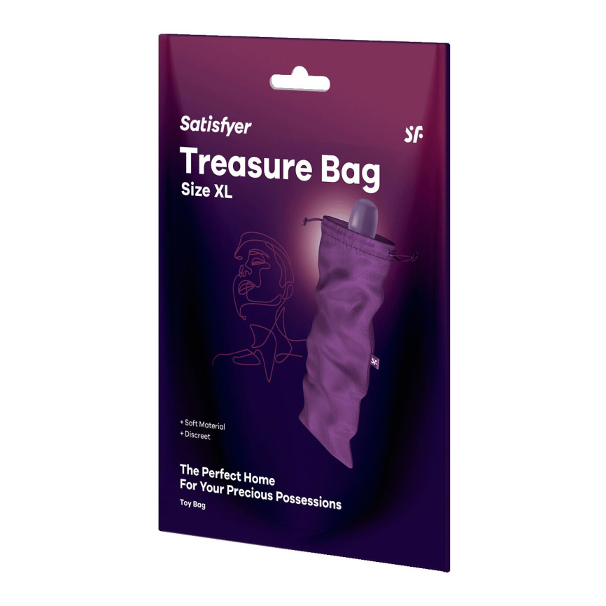 Мішечок для секс-іграшок Satisfyer Treasure Bag XL, фіолетовий, на шнурку фото 3