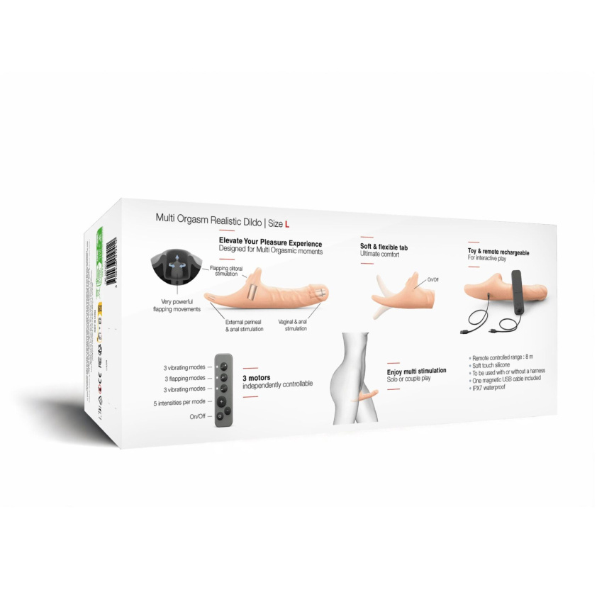 Вібронасадка для страпону з вакуумною стимуляцією Strap-On-Me Multi Orgasm Realistic Dildo L Vanilla фото 8