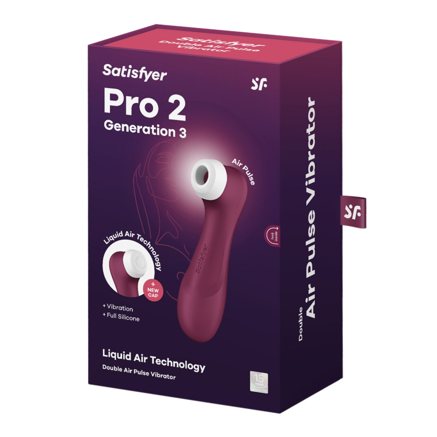 Вакуумний кліторальний стимулятор Satisfyer Pro 2 Generation 3 with Liquid Air Wine Red фото 6