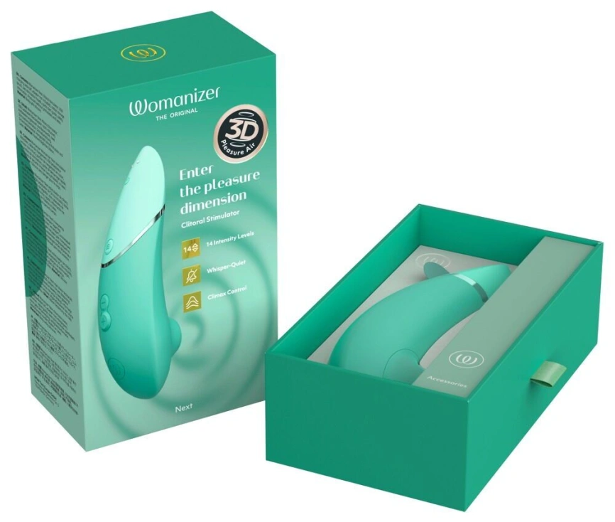 Вакуумный клиторальный стимулятор Womanizer Next Sage, 3D Pleasure Air, 14 уровней интенсивности фото 10